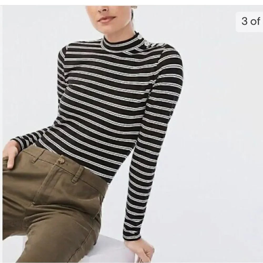 J Crew black and white striped bodysuit. Sz S
